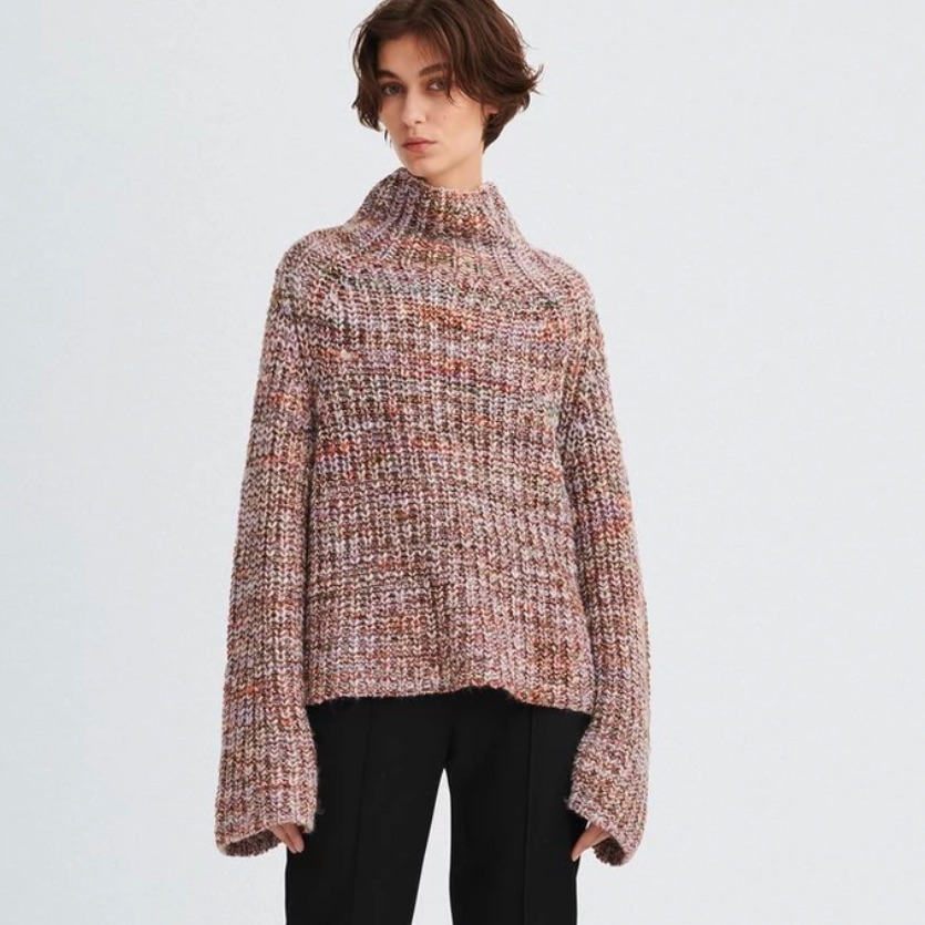 Rag & Bone - Daphne Turtleneck Wool-Blend Sweater - Size S -In Purple Multi